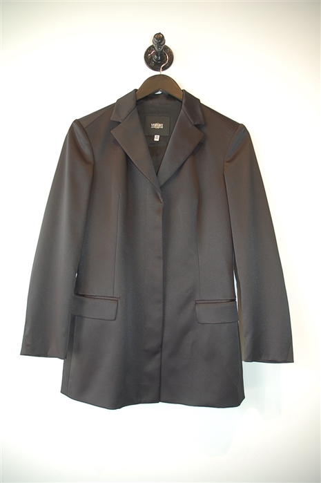 Satin Black Versace Jeans Couture Skirt Suit, size 8