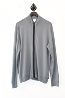 Slate Blue Armani Collezioni Zippered Sweater, size L