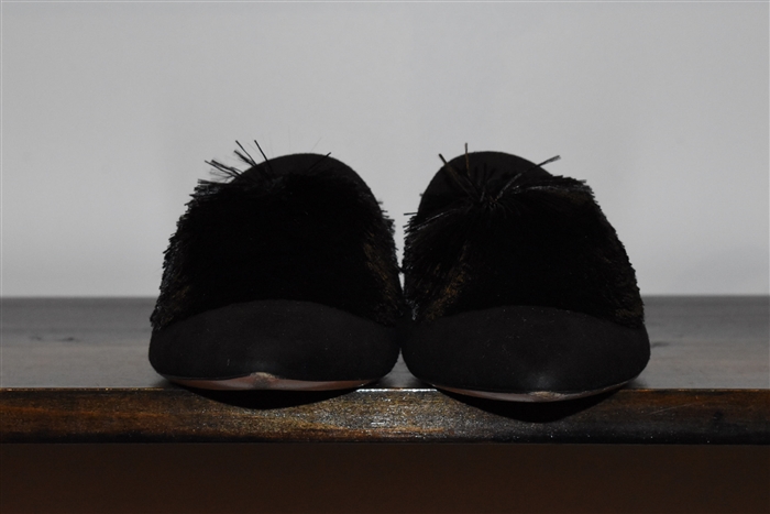 Black Suede Aquazzura Mules, size 8.5