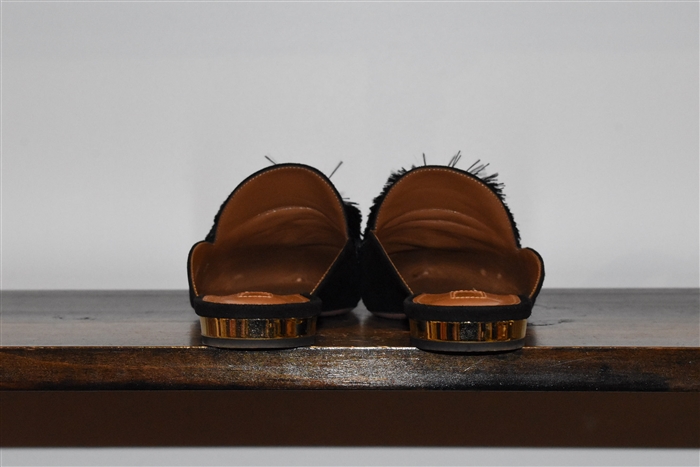 Black Suede Aquazzura Mules, size 8.5