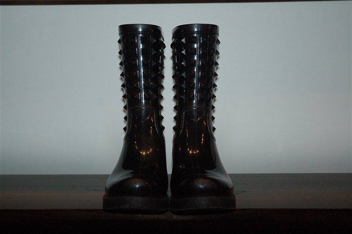 Black Rubber Valentino Rubber Boots, size 8