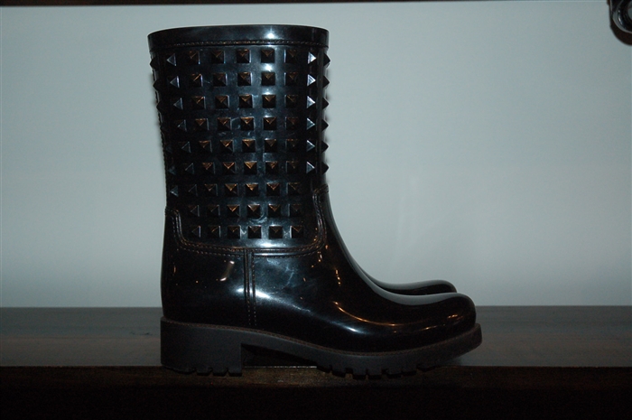 Black Rubber Valentino Rubber Boots, size 8