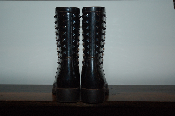 Black Rubber Valentino Rubber Boots, size 8
