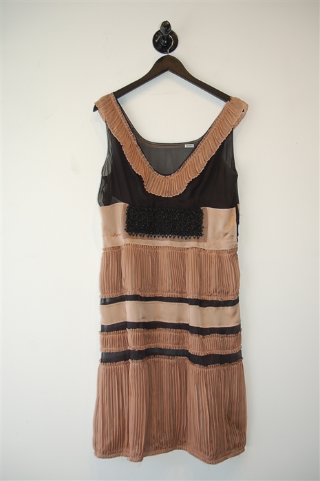 Black & Beige Alberta Ferretti Shift Dress, size 10