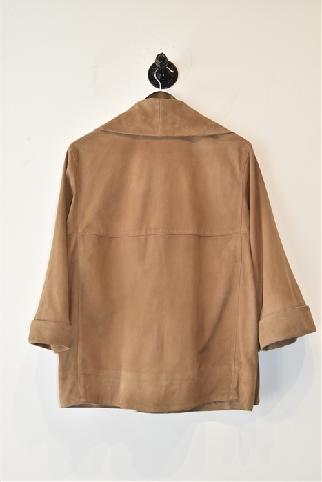 Beige Akris Suede Jacket, size 10