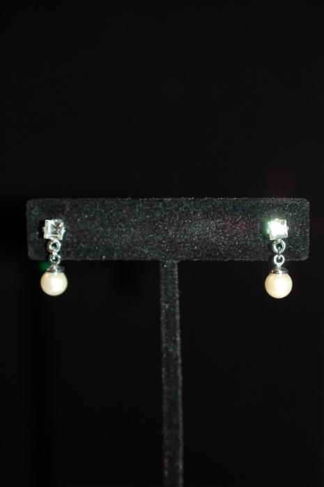 Rhodium Nina Ricci Earrings, size O/S