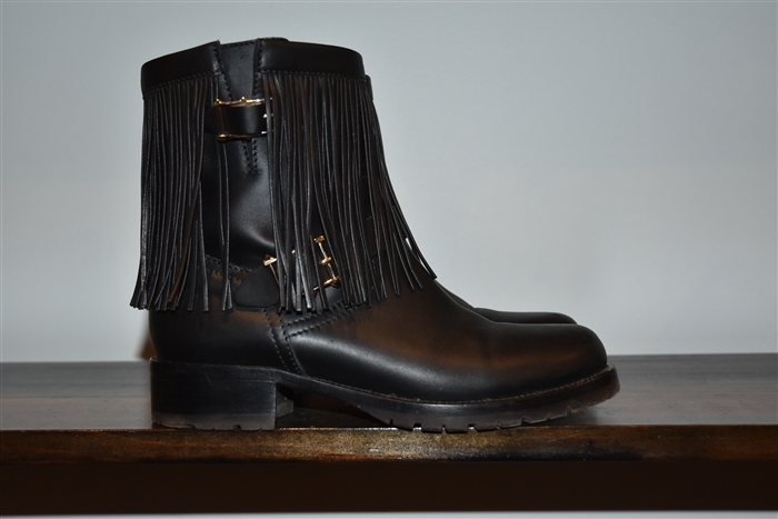 Black Leather Valentino Ankle Boots, size 8