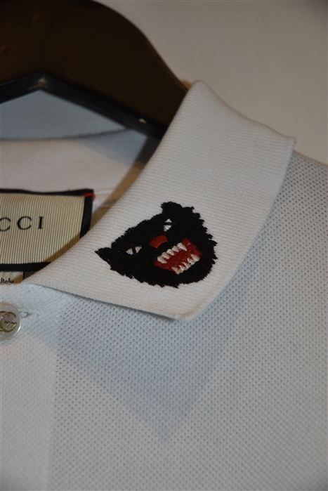 Bright White Gucci Polo, size 3XL