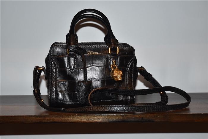 Black Leather Alexander McQueen Cross-Body, size S