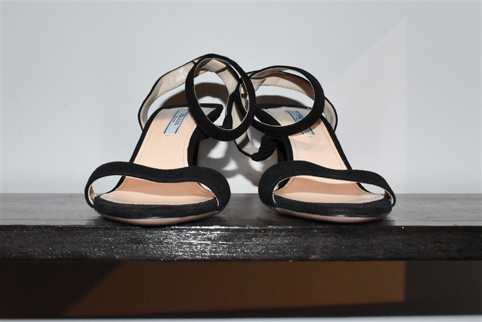 Black Suede Prada Sandals, size 9.5