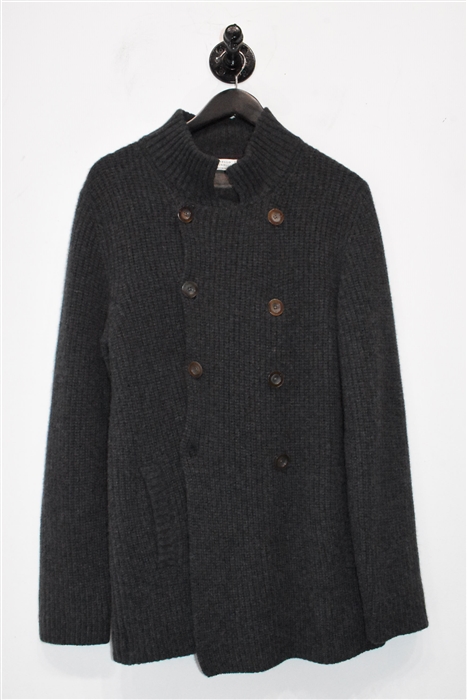 Dark Ash Brunello Cucinelli Cashmere Cardigan, size L