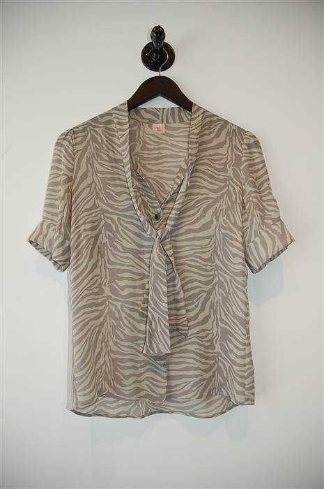 Gray Tones Pink Tartan Short-Sleeved Top, size S