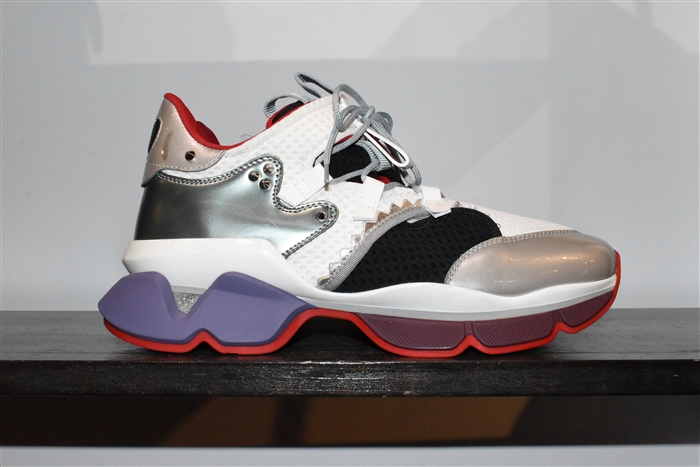 White & Gray Christian Louboutin Sneaker, size 10