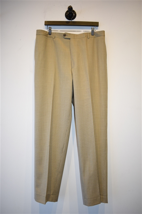 Beige Check Burberry Trousers, size 36