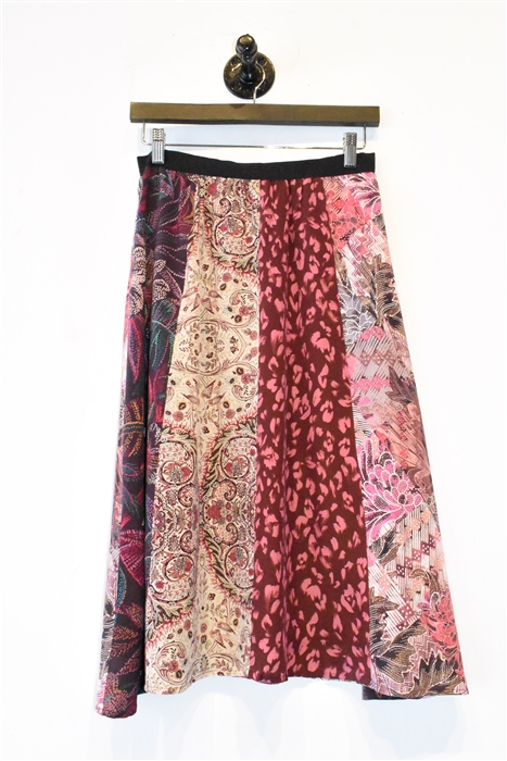 Patchwork Johnny Was A-Line Skirt, size XS
