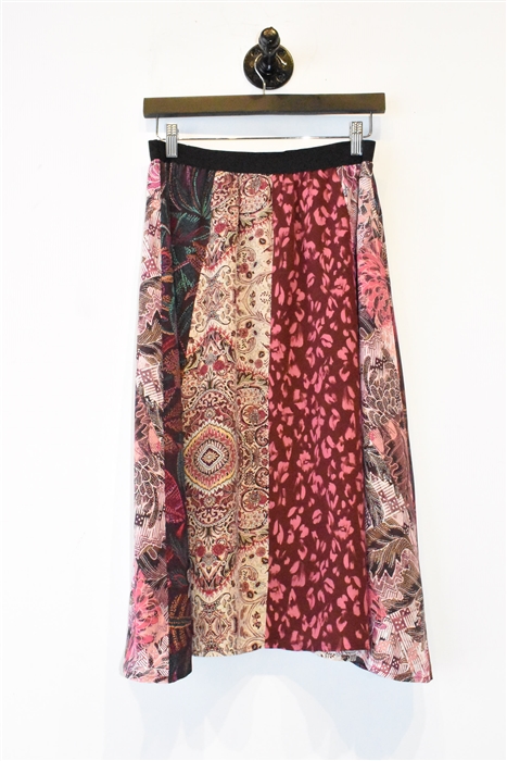 Patchwork Johnny Was A-Line Skirt, size XS