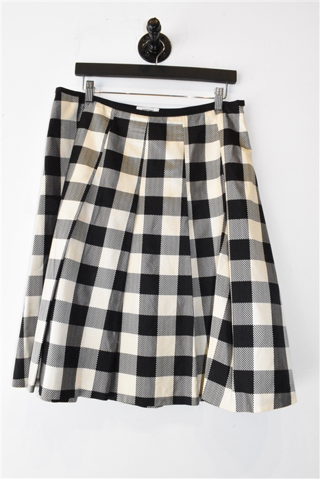 Black & Cream Moschino Pleated Skirt, size 12