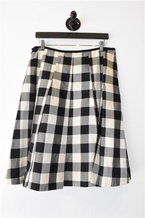 Black & Cream Moschino Pleated Skirt, size 12