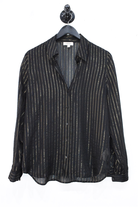 Black Stripe L'Agence Button Shirt, size S