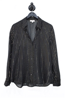 Black Stripe L'Agence Button Shirt, size S