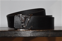Black Leather Louis Vuitton Belt, size L