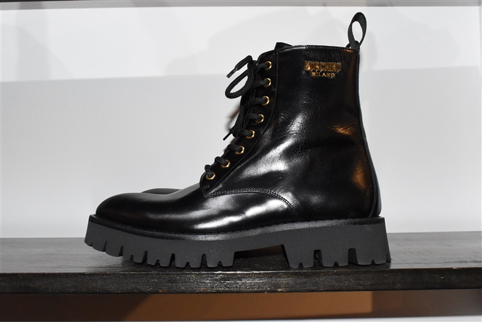 Black Leather Moschino Boots, size 10