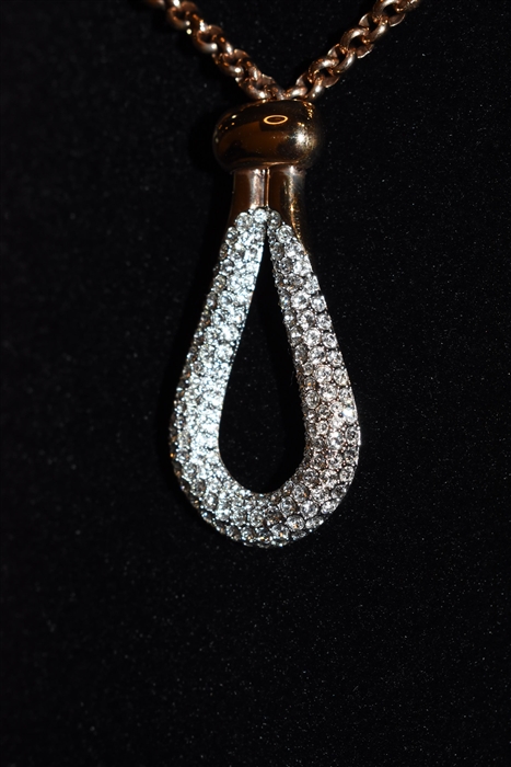 Rose Gold Swarovski Necklace, size O/S