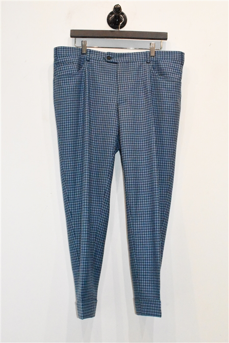 Blue Check Pal Zileri Trousers, size 38