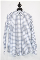 White Check Corneliani Button Shirt, size M