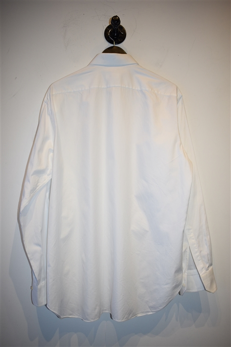 Crisp White Brioni Button Shirt, size M