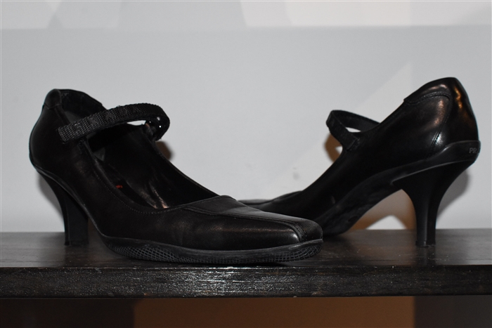 Black Leather Prada Mary Janes, size 9