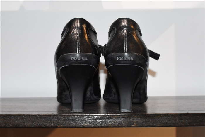Black Leather Prada Mary Janes, size 9