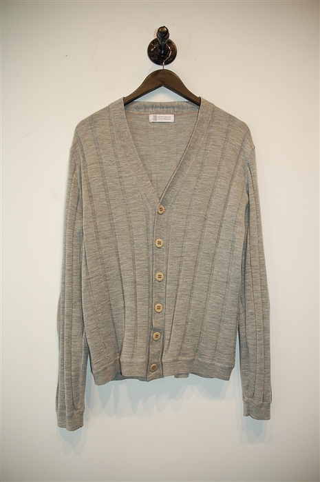 Heather Gray Brunello Cucinelli Cardigan, size L