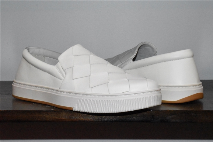 White Leather Bottega Veneta Slip-On Sneaker, size 7