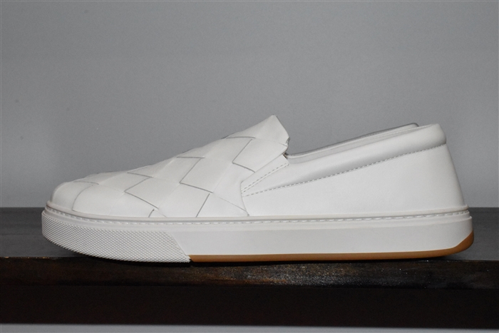 White Leather Bottega Veneta Slip-On Sneaker, size 7