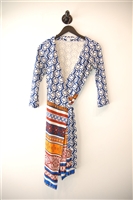 Geometric Diane von Furstenberg Wrap Dress, size 4