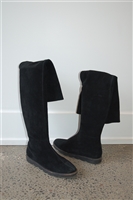 Black Suede Diane von Furstenberg Thigh-High Boots, size 9