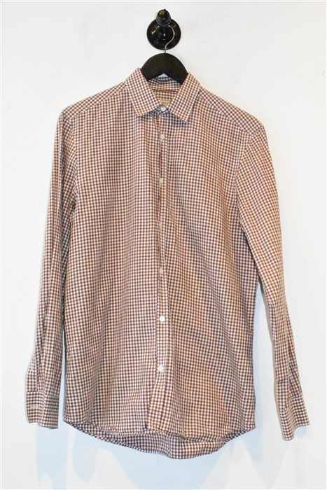 Brown Check Burberry Button Shirt, size M
