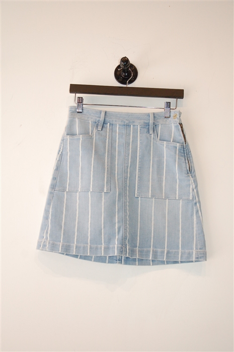 Striped Frame Denim Skirt, size S