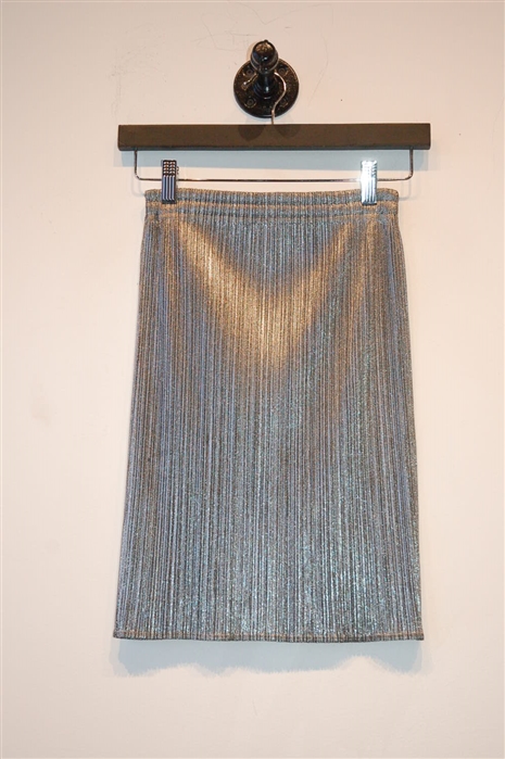 Metallic Silver Issey Miyake - Pleats Please Pencil Skirt, size S