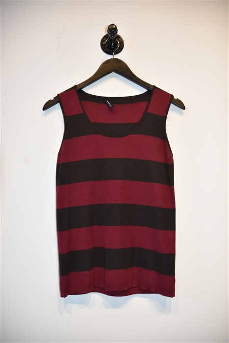 Burgundy Stripe Akris Shell, size 8