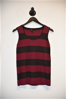 Burgundy Stripe Akris Shell, size 8