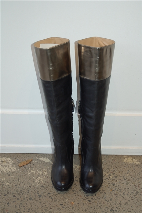 Black Leather Diane von Furstenberg Boots, size 8