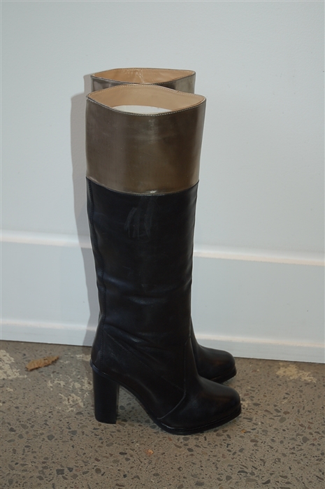 Black Leather Diane von Furstenberg Boots, size 8