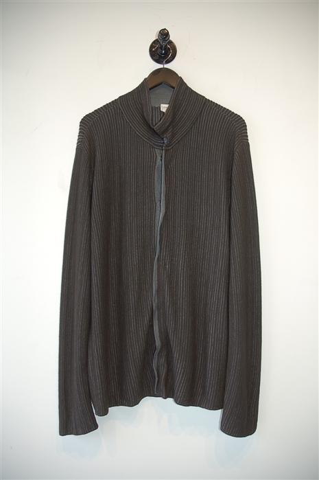 Gray Stripe Armani Collezioni Cardigan, size L