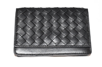 Black Leather Bottega Veneta Card Case, size O/S