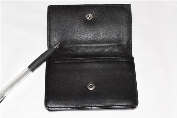 Black Leather Bottega Veneta Card Case, size O/S