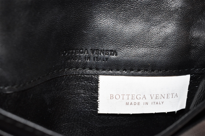Black Leather Bottega Veneta Card Case, size O/S