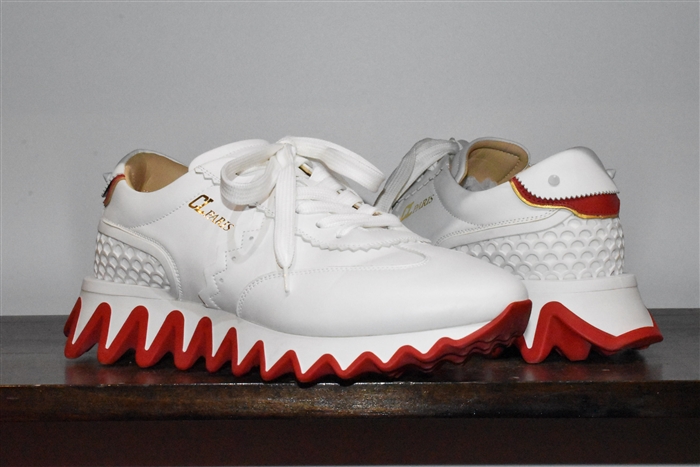 White Leather Christian Louboutin Sneaker, size 7