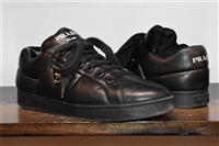 Black Leather Prada Sneaker, size 8